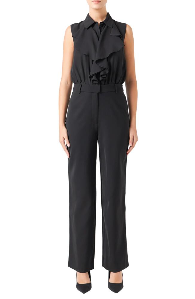 Endless Rose Ruffle Sleeveless Jumpsuit in Black Cover