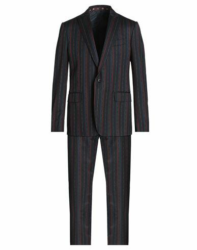 Etro Man Suit Midnight blue Wool Cover