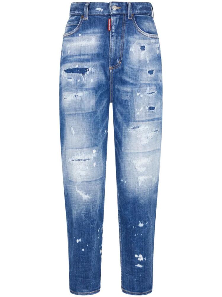 DSQUARED2 distressed tapered jeans - Blue Cover