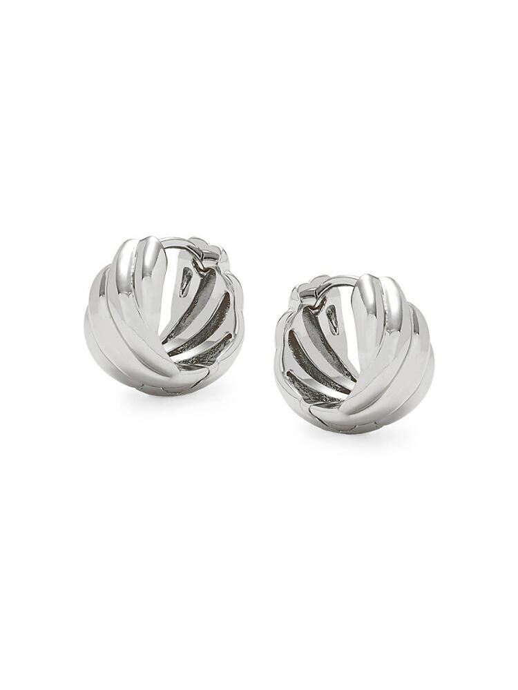 Sterling Forever Women's Bailey Huggie Earrings - Silvertone Cover