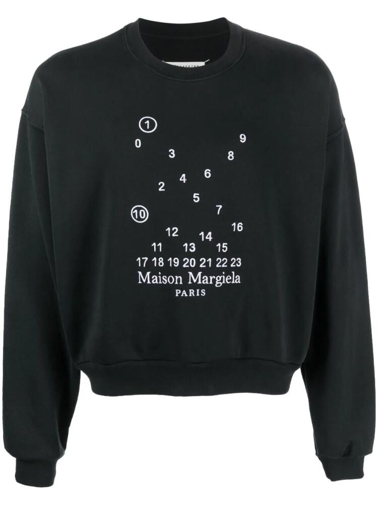 Maison Margiela logo-print cotton sweatshirt - Black Cover