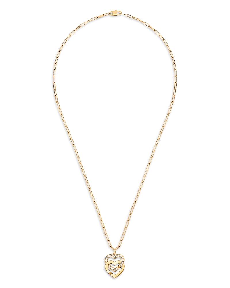 Dinh Van 18K Yellow Gold Double Coeurs Diamond Pendant Necklace, 17.7 Cover