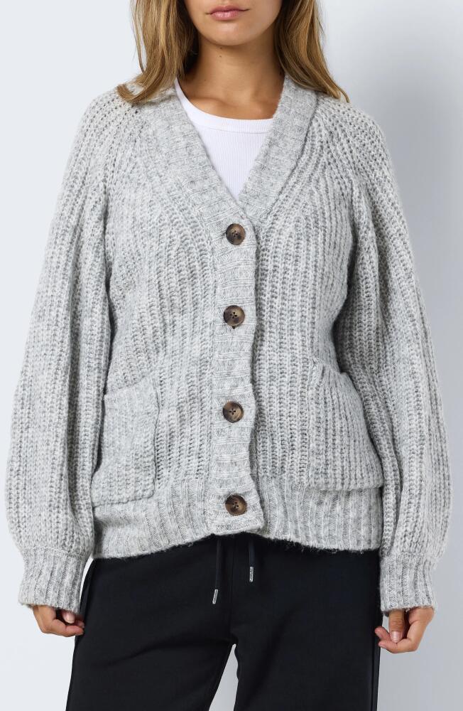 Noisy may Salsa V-Neck Cardigan in Light Grey Melange Cover