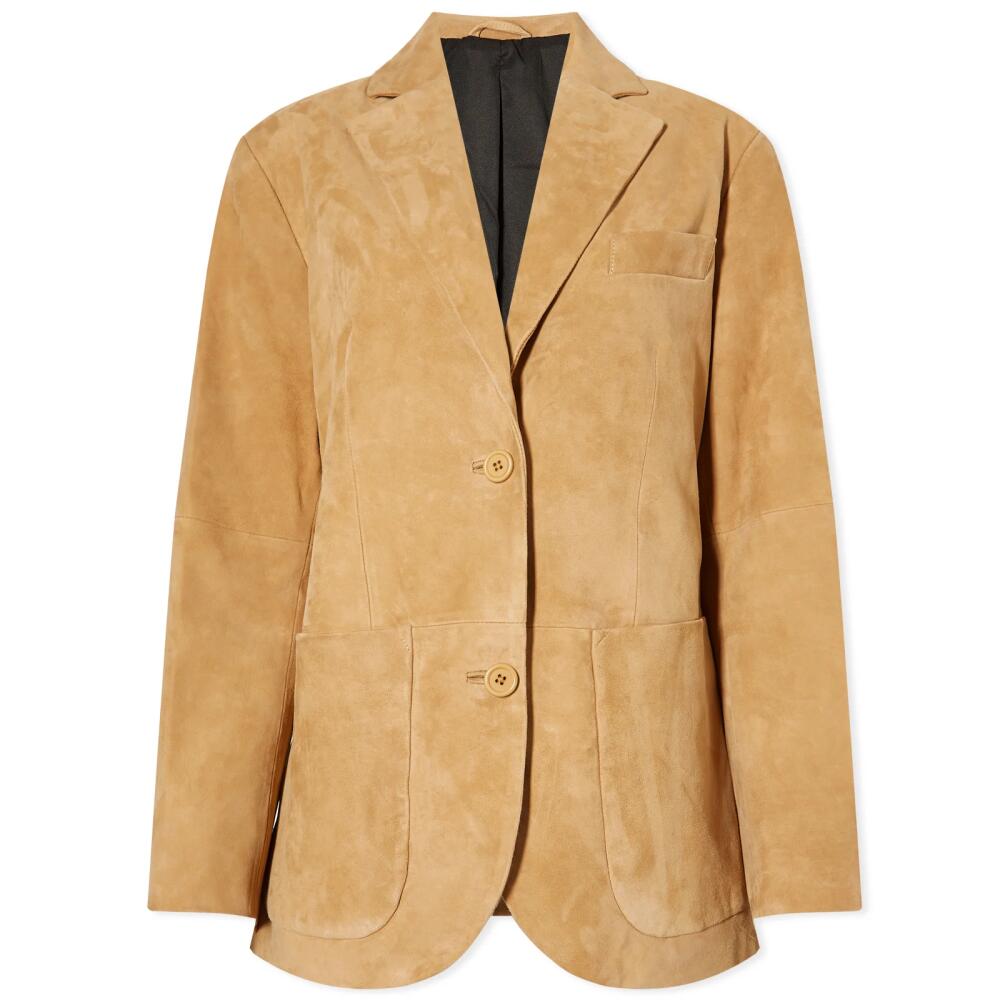 Stand Studio Women's Resort Suede Blazer in Sand Cover