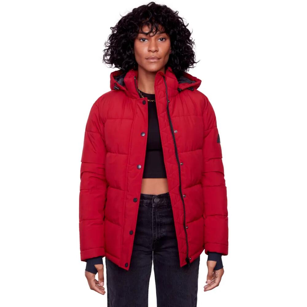 Alpine North FORILLON - Vegan Down Short Quilted Puffer Jacket in Deep Red Cover