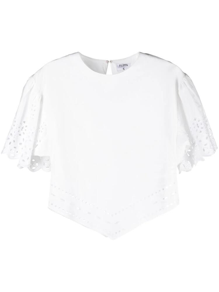 Filippa K short-sleeved embroidered blouse - White Cover