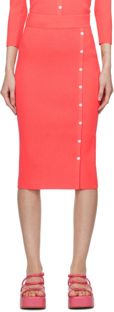 rag & bone Pink Asher Button-Up Midi Skirt Cover