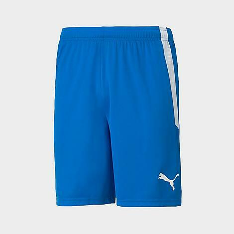 Puma Men's teamLIGA Soccer Shorts in Blue/Electric Blue Lemonade Cover