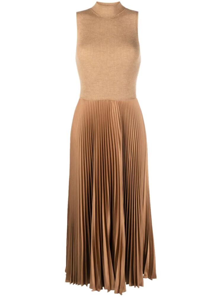 Polo Ralph Lauren ribbed-knit high-neck midi dress - Brown Cover