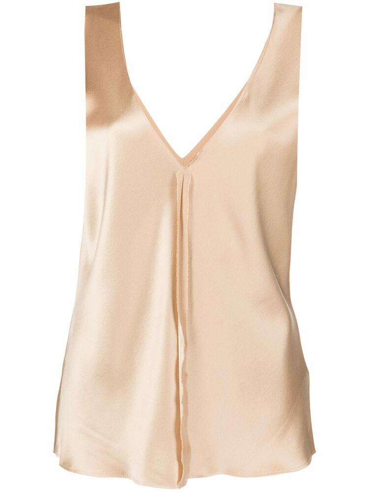 VOZ silk raw-edge tank top - Neutrals Cover