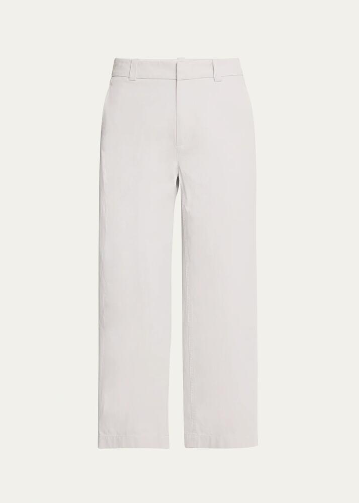 Vince Mid-Rise Washed Cotton Cropped Pants Cover