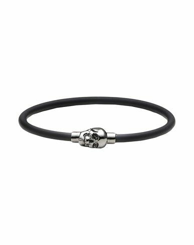 Alexander Mcqueen Man Bracelet Black Rubber, Brass Cover