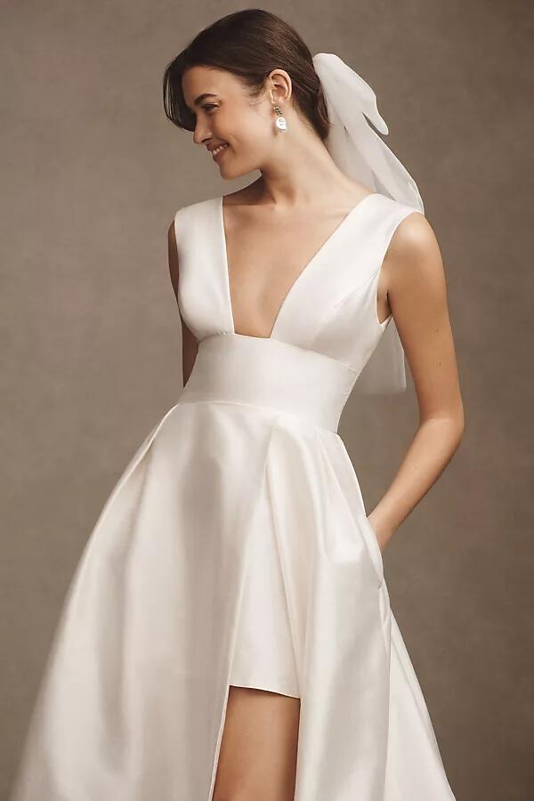 Wtoo by Watters Sami Plunge A-Line Satin Wedding Gown Cover