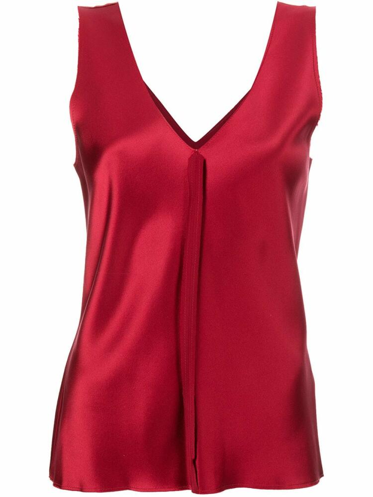 VOZ silk raw-edge tank top - Red Cover