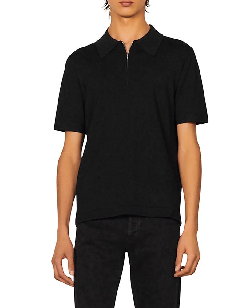 Sandro Pablo Knit Zip Collar Polo Shirt Cover