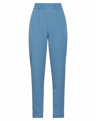 Actualee Woman Pants Pastel blue Polyester, Elastane Cover