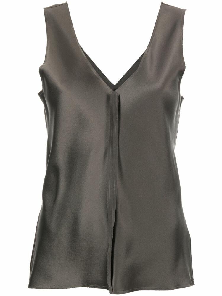 VOZ silk raw-edge tank top - Grey Cover