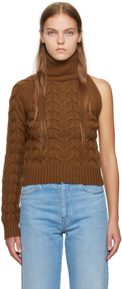 Max Mara Brown Single-Shoulder Sweater Cover