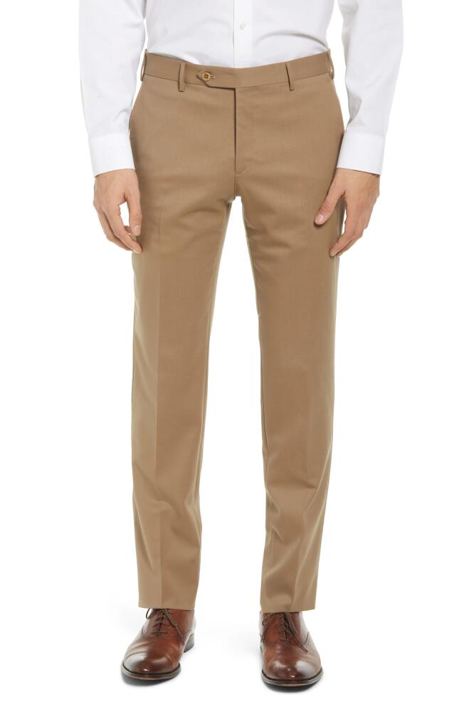 Zanella Parker Stretch Wool Trousers in Tan Cover