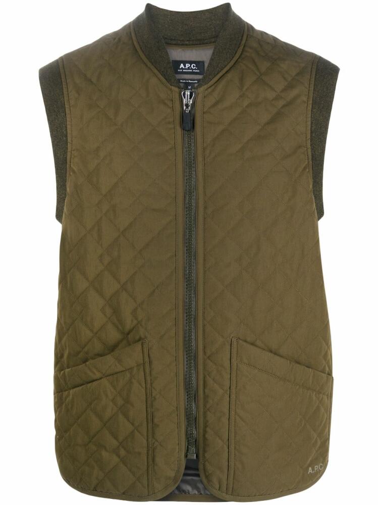 A.P.C. Silas quilted jacket - Green Cover