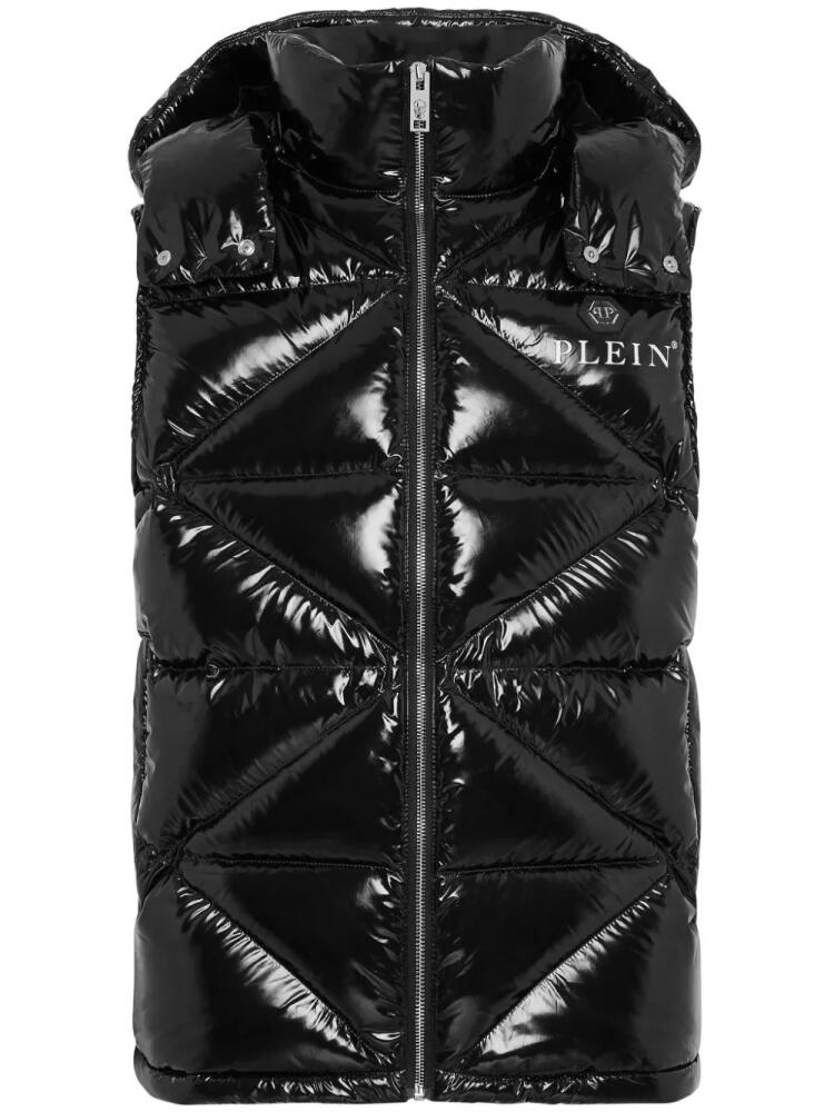 Philipp Plein Hexagon logo-plaque padded gilet - Black Cover