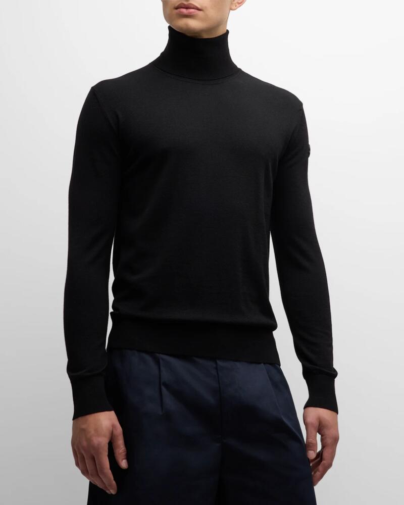 Moncler Men's Solid Wool Turtleneck Sweater Cover