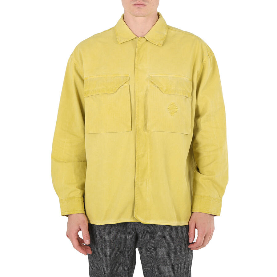 A Cold Wall Mens Cadmium Embroidered-logo Cotton Overshirt Cover