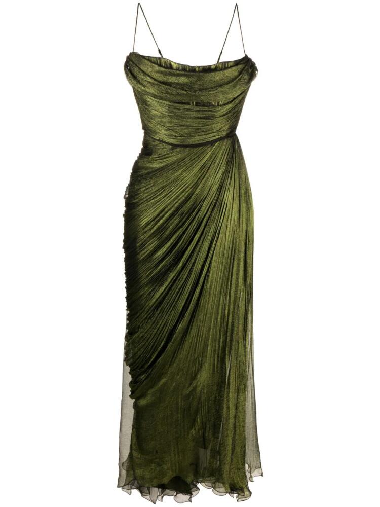 Maria Lucia Hohan Siona draped silk dress - Green Cover