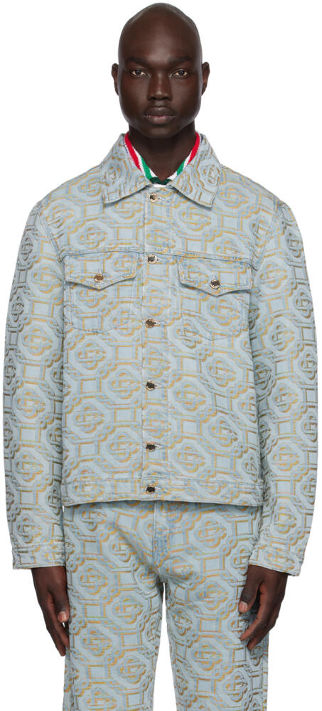 Casablanca Blue Monogram Denim Jacket Cover