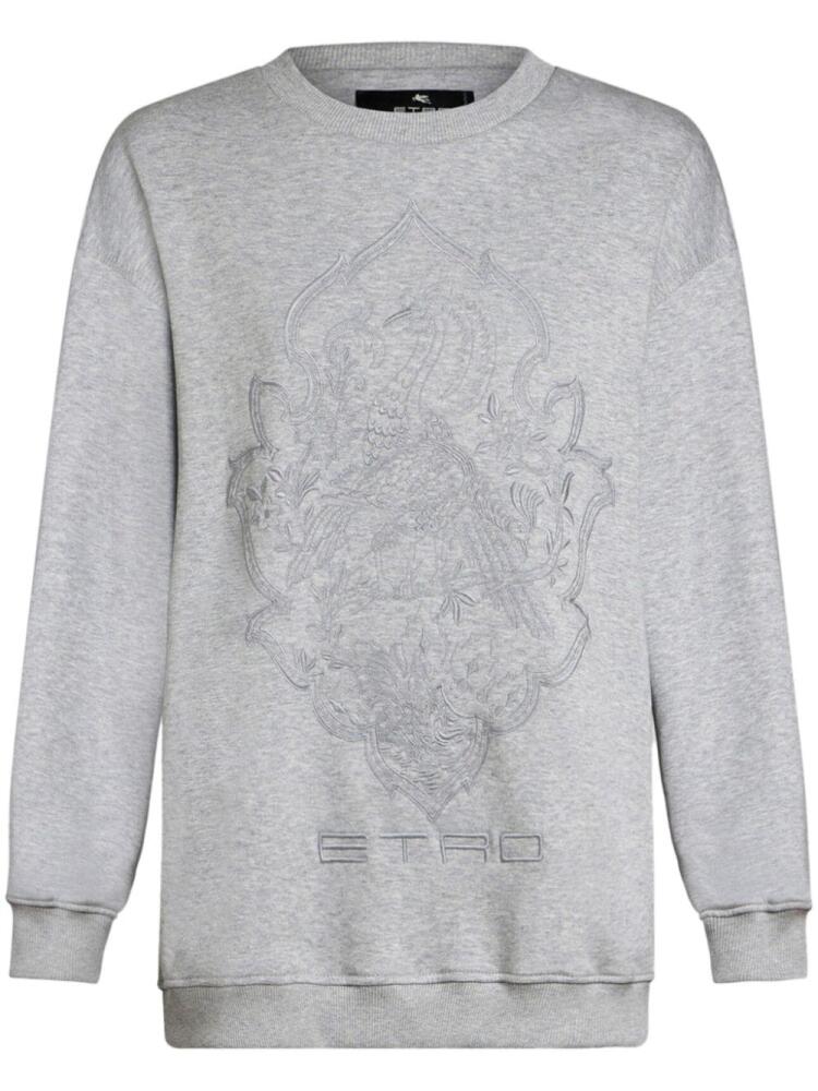 ETRO logo-embroidered cotton sweatshirt - Grey Cover