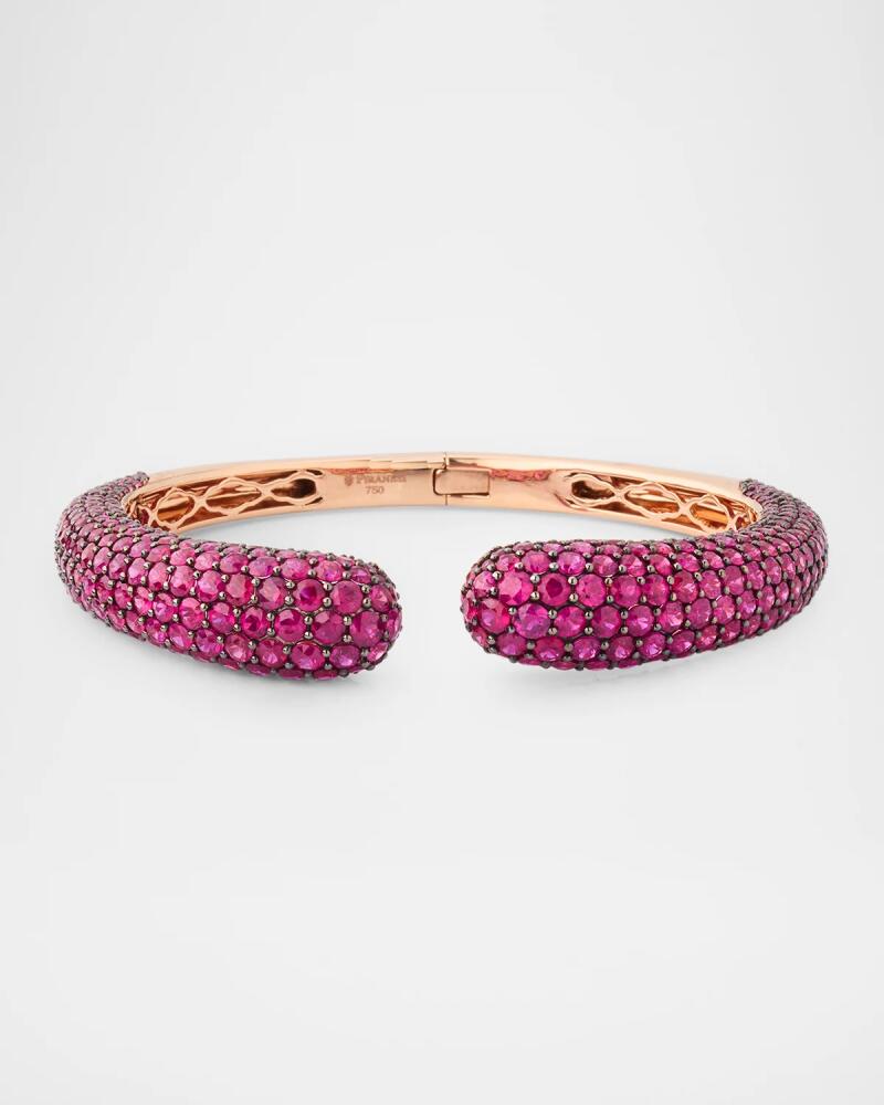 Piranesi 18K Rose Gold Deep Pink Sapphire Bangle Bracelet Cover