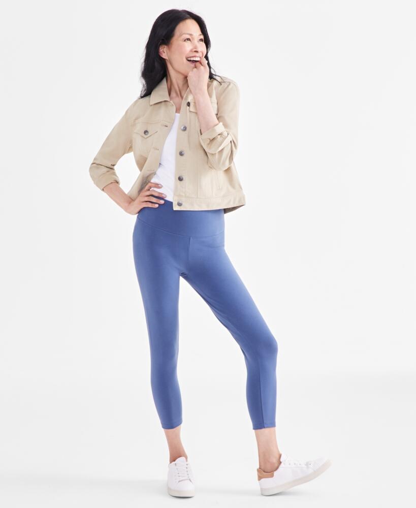 Style & Co Women's High Rise Cropped Pull-On Leggings, Created for Macy's - New Uniform Blu Cover