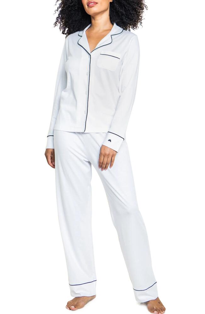 Petite Plume Luxe Pima Cotton Pajamas in White Cover