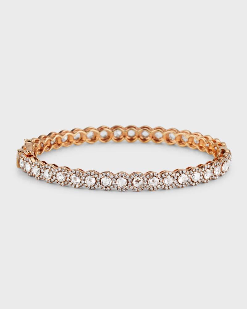 64 Facets 18k Rose Gold Scallop Diamond Bangle, 5.75tcw Cover