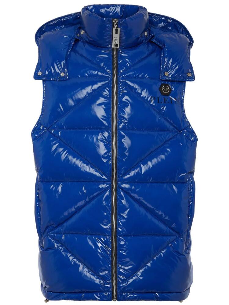 Philipp Plein Hexagon logo-plaque padded gilet - Blue Cover