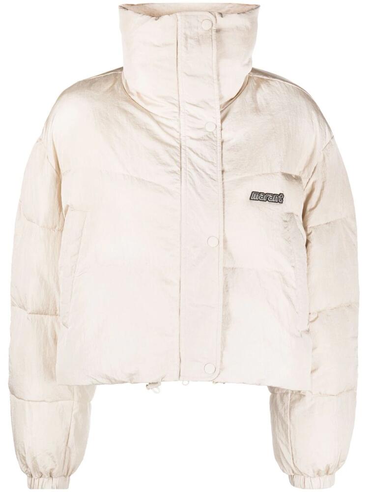 MARANT ÉTOILE logo-patch puffer jacket - Neutrals Cover