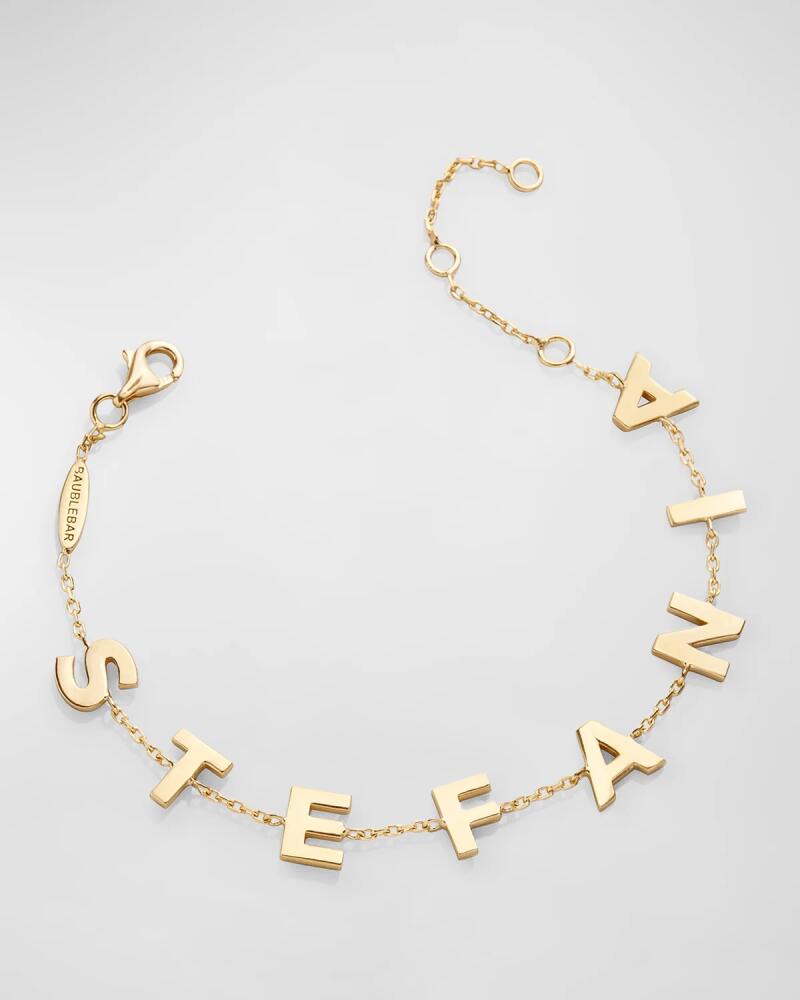 BaubleBar 18K Gold-Plated Custom Spaced Letter Name Bracelet Cover