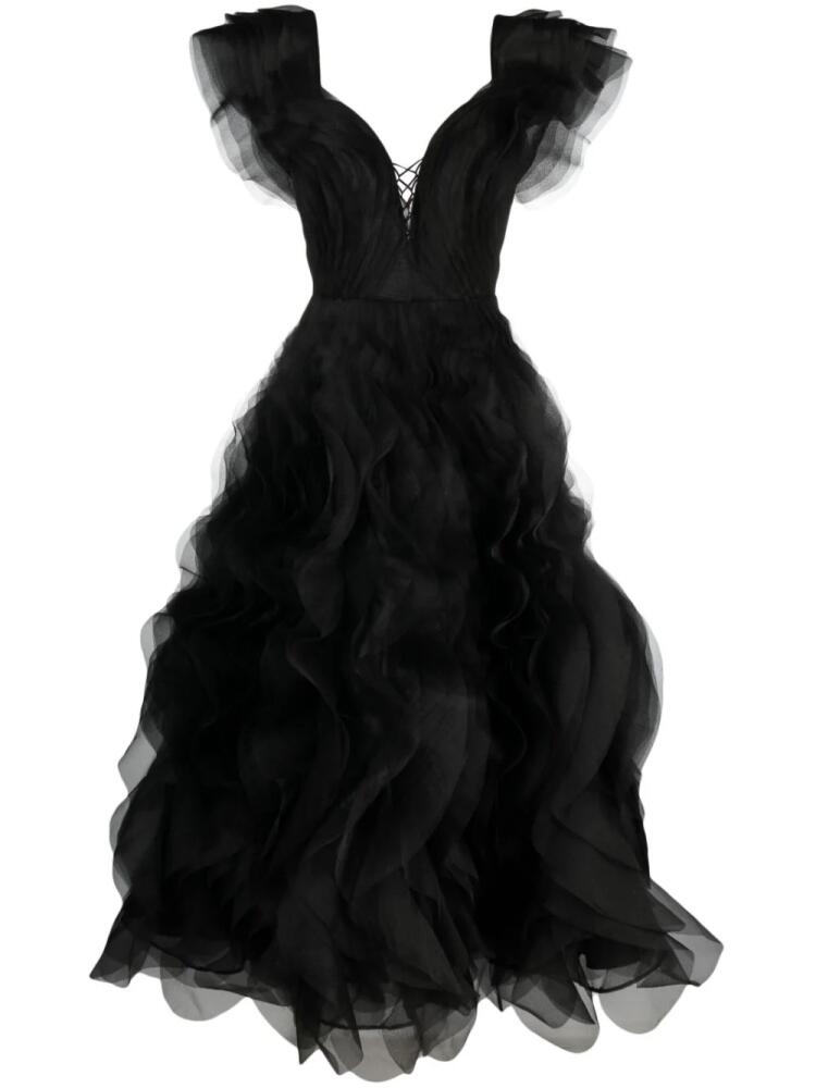 Ana Radu fully-ruffled maxi dress - Black Cover