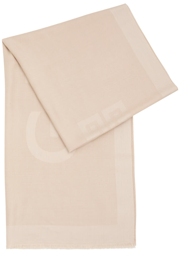 Givenchy Logo-jacquard Silk-blend Scarf - Cream Cover