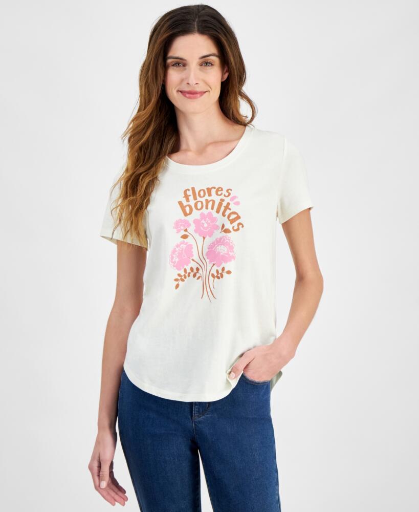 Style & Co Women's Graphic Crewneck T-Shirt, Created for Macy's - Flres Bnitas Nt Cover