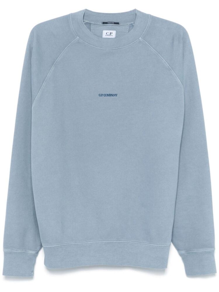 C.P. Company logo-embroidered fleece sweatshirt - Blue Cover