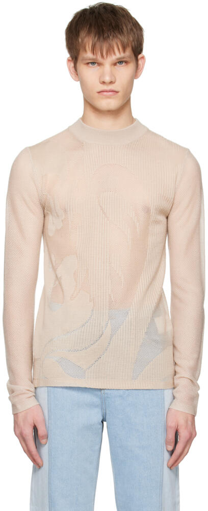 Feng Chen Wang Beige Phoenix Turtleneck Cover