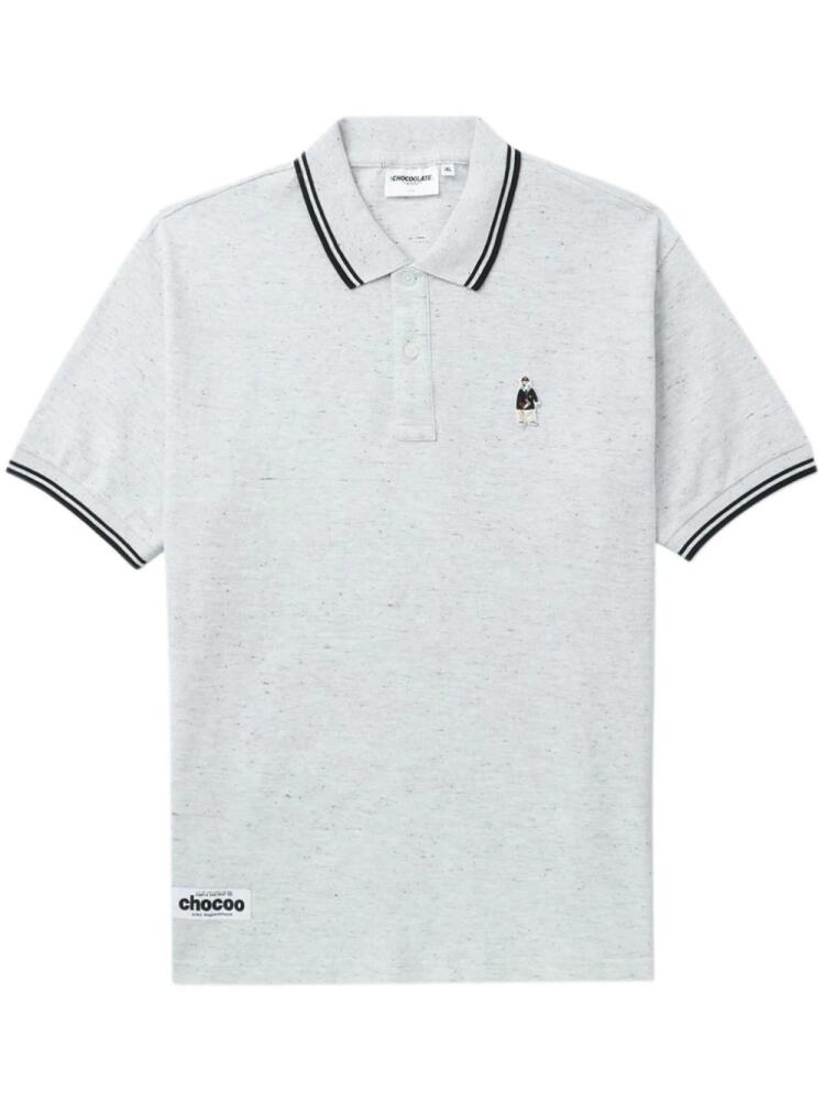 CHOCOOLATE logo-appliqué cotton polo shirt - Grey Cover