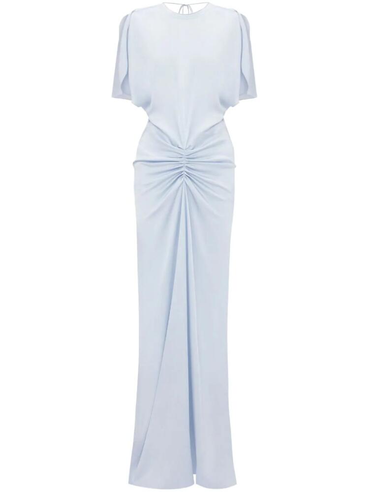 Victoria Beckham gathered V-back gown - Blue Cover