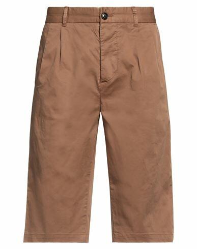 One Seven Two Man Shorts & Bermuda Shorts Brown Cotton, Elastane Cover