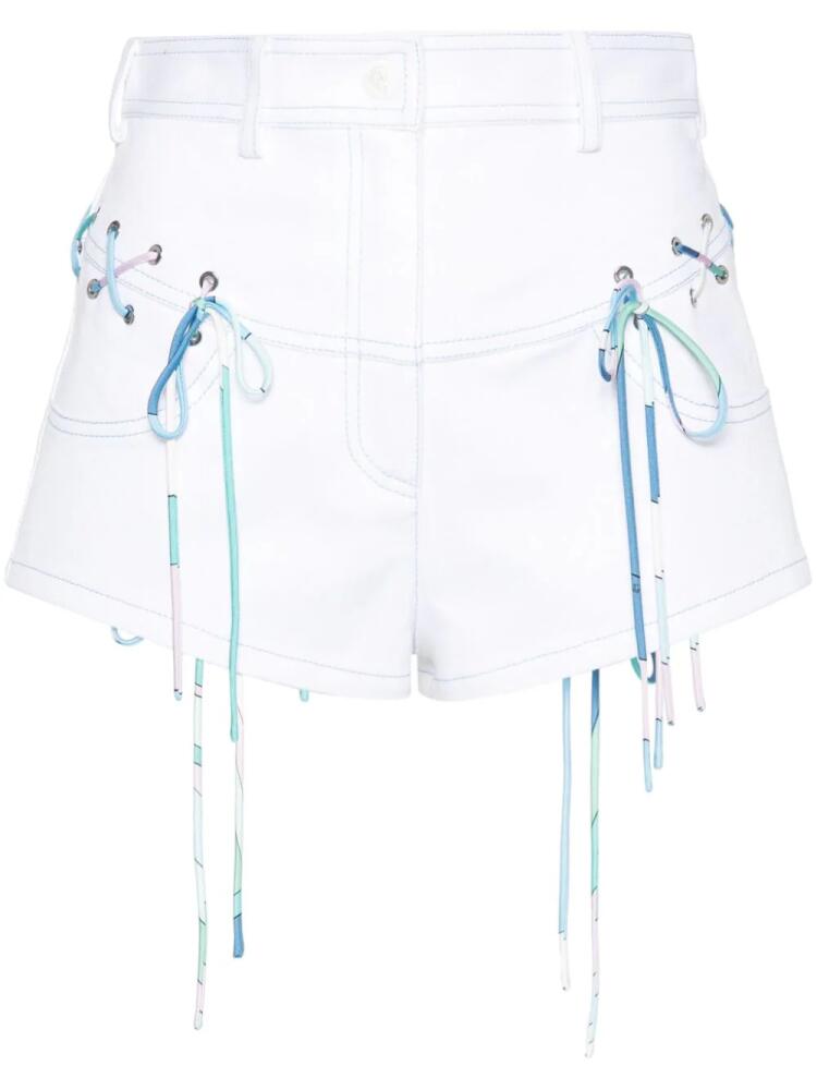 PUCCI lace-up denim shorts - White Cover