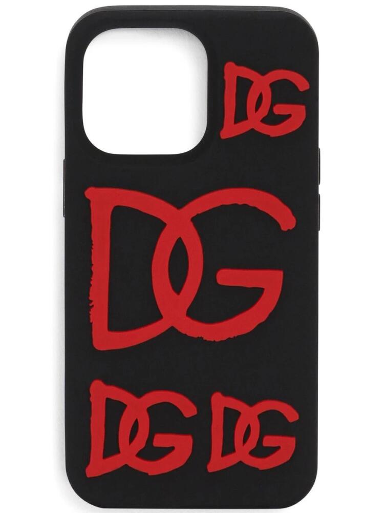 Dolce & Gabbana logo-embossed iPhone 13 Pro case - Black Cover