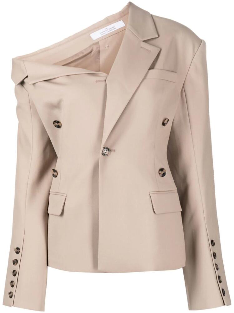 Rokh asymmetric-collar single-breasted blazer - Neutrals Cover