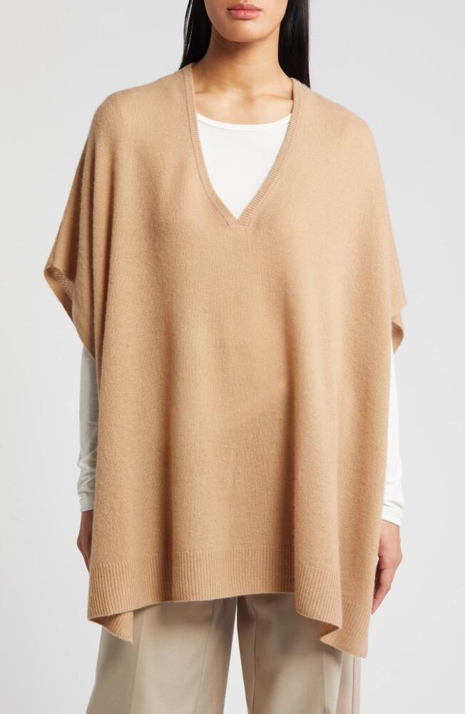 Nordstrom V-Neck Wool & Cashmere Poncho in Camel Cover