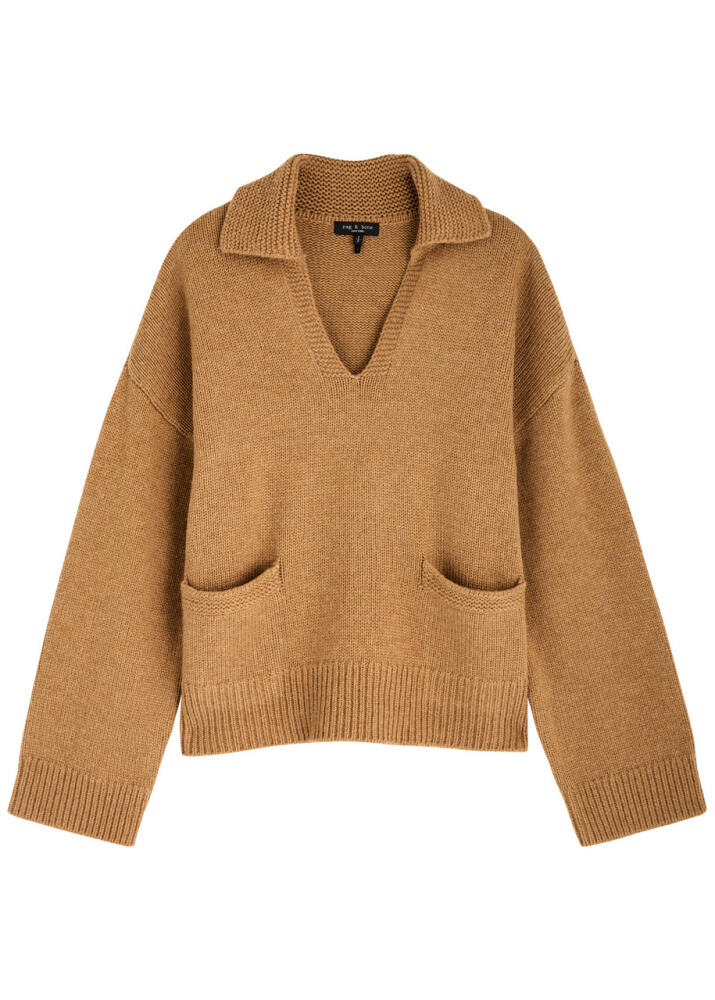 Rag & Bone Danica Wool-blend Polo Jumper - Camel Cover